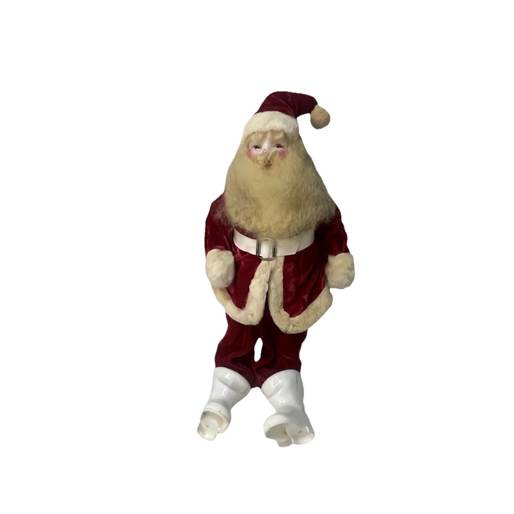 Vintage Harold Gale Christmas Santa Claus Doll Red‎ Velvet Suit 16"